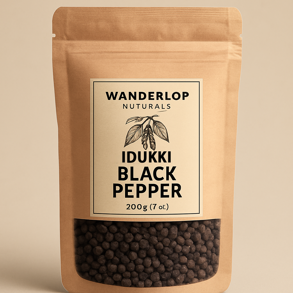 Pure Idukki Black Pepper – 200g | Wanderlop Naturals